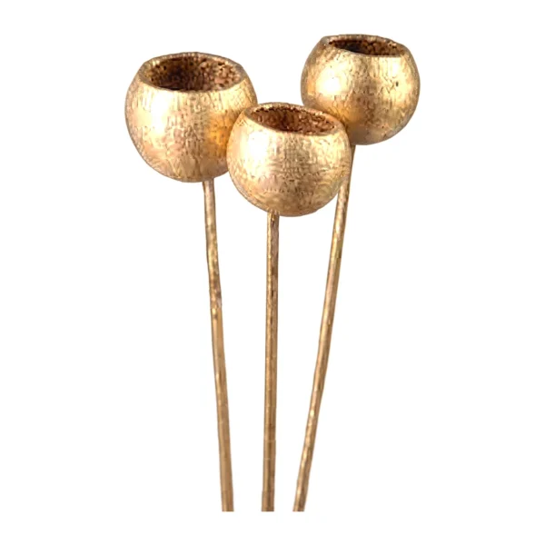 Bell Cup Gold & Stick EX17: a round dried bell cup painted in metallic gold, with a matching gold stick