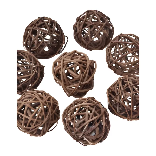 Lata Ball Natural – Mid Brown HM15: a handmade vine ball in a warm mid-brown natural tone