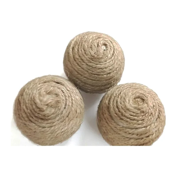 Rope Ball MI05: rope balls wound by hand from natural jute twine in tight, even spirals