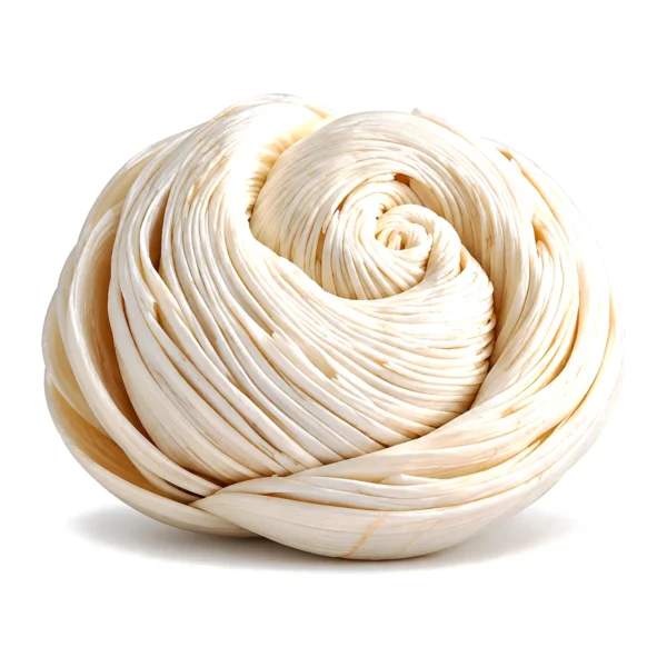Ribbon Sola Rose SO02: a large, stemless sola rose formed from long ivory ribbons of sola pith