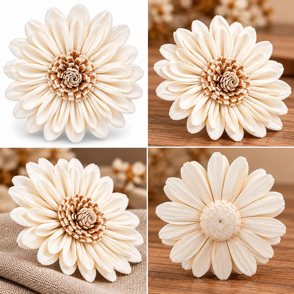 Sola Juin Flower SO14: a daisy-style sola bloom with a double ring – view 2