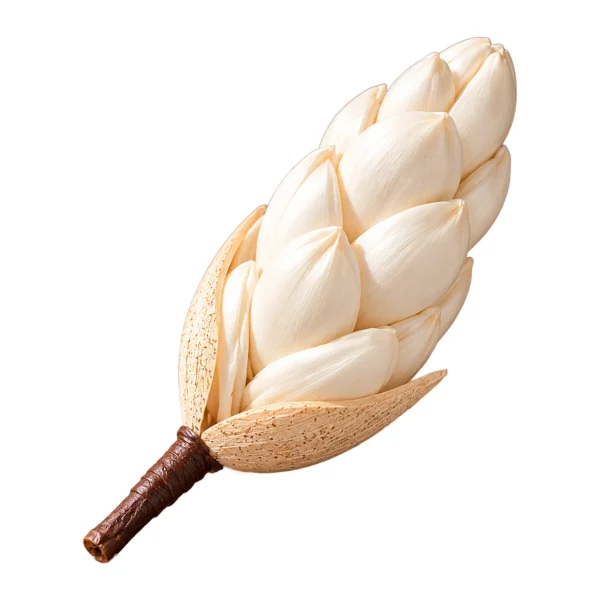 Sola Akondo Stick SO21: an elongated sola bud built from overlapping ivory petal pods