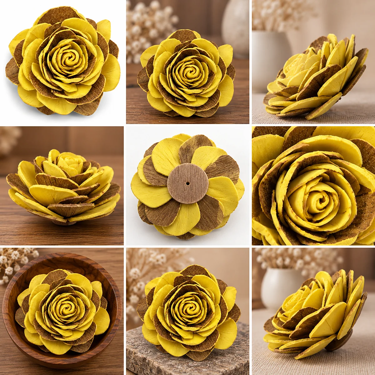Yellow Sola Rose SO31: a sunny yellow-dyed sola rose – view 2