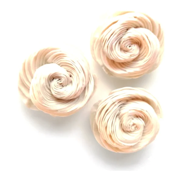 Sola Onion Flower SO69 with finely shaved sola ribbons coiled into a swirling, layered rosette