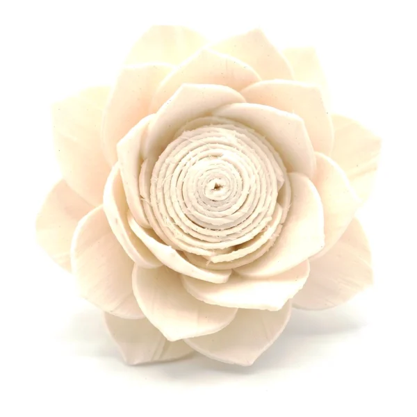 Sola Open Lotus SO83 in natural ivory, with tiers of pointed petals opened wide around a centre