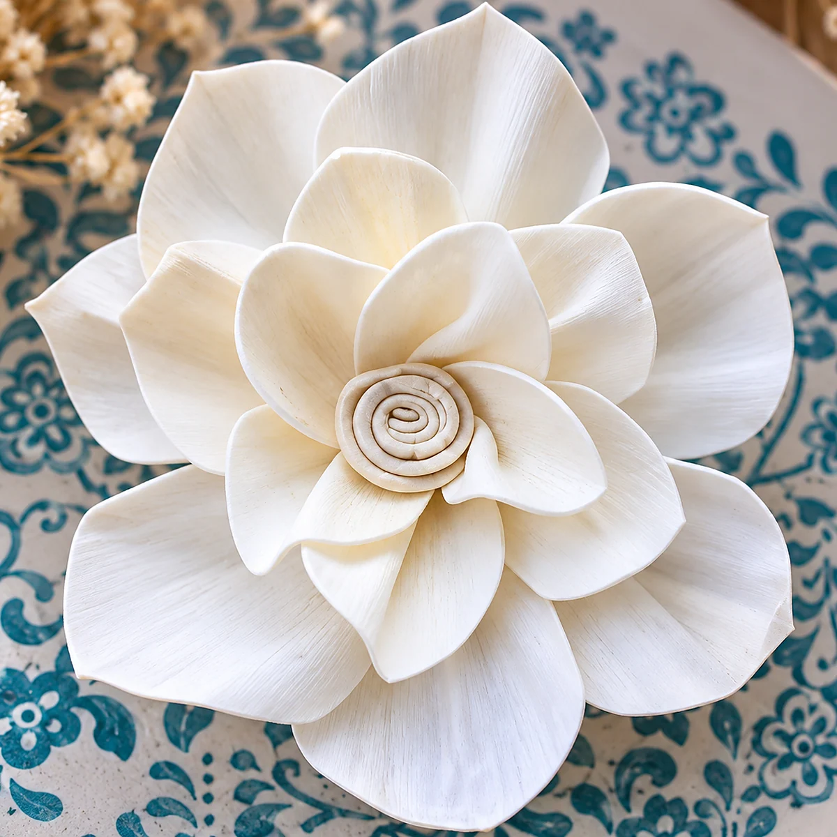 Sola Gardenia Flower SO87: large handmade sola gardenia-style flower – view 2