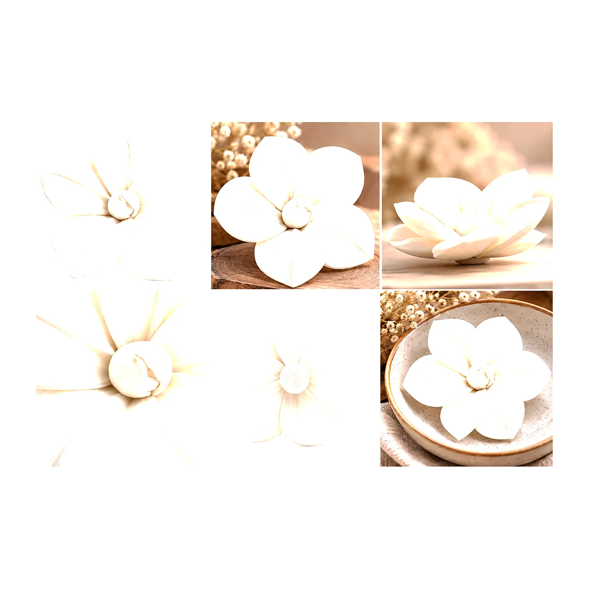 Sola Frangipani Flower SO88: handmade sola frangipani-style flower – view 2