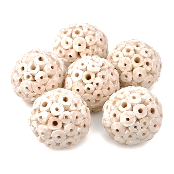 Sola Ata Ball SO90 covered in short cylindrical sola pieces with open centres