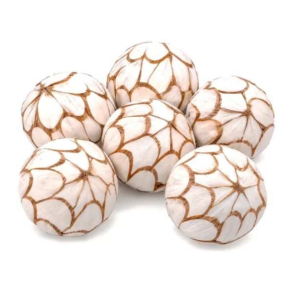 Sola Chips Ball SO92 covered in petal-shaped sola chips arranged in radiating flower motifs