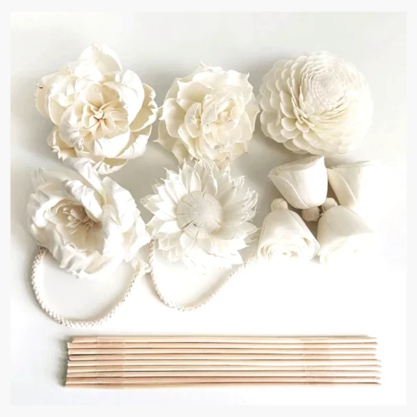 Sola Reed Diffuser Flower Set SO96: a reed-diffuser component set of handmade sola flowers